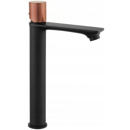 Mexen Royo One high washbasin tap, black/rose gold - 72211-76