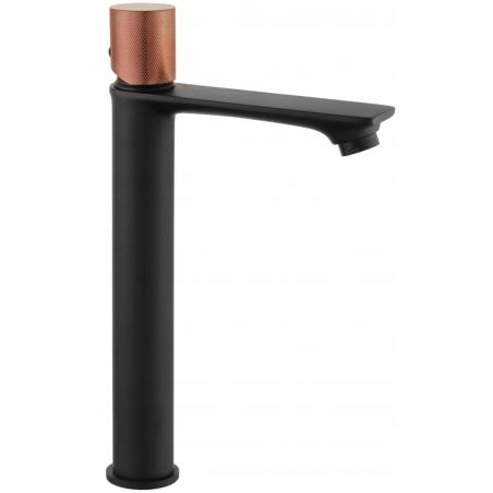 Mexen Royo One hoher Waschbeckenhahn, schwarz/roségold - 72211-76