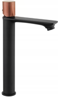 Mexen Royo One grifo de lavabo alto, negro/oro rosa - 72211-76