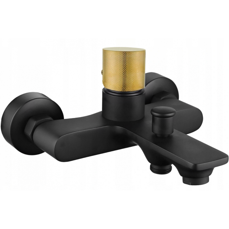 Mexen Royo One badkarblandare, svart/guld - 72230-75