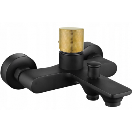 Mexen Royo One bath tap, black/gold - 72230-75