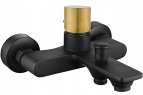 Mexen Royo One badkarblandare, svart/guld - 72230-75