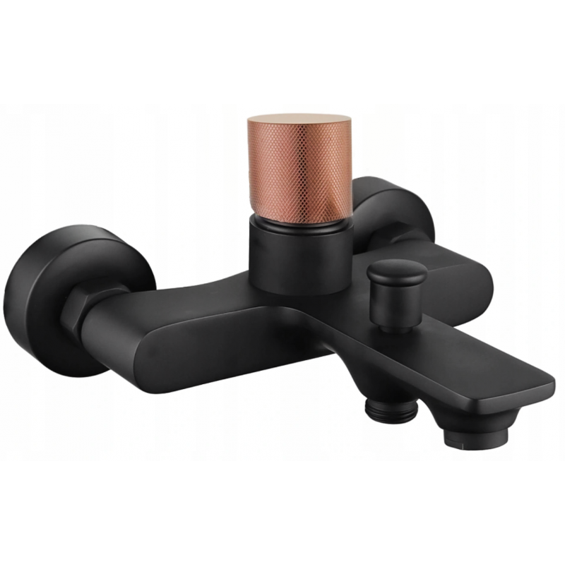 Mexen Royo One grifo de baño, negro/rosa dorado - 72230-76