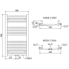 Mexen Ares badkamer radiator 900 x 500 mm, 294 W, chroom - W102-0900-500-00-01