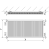 Mexen C21 radiador de panel 500 x 1200 mm, conexión lateral, 1329 W, negro - W421-050-120-70