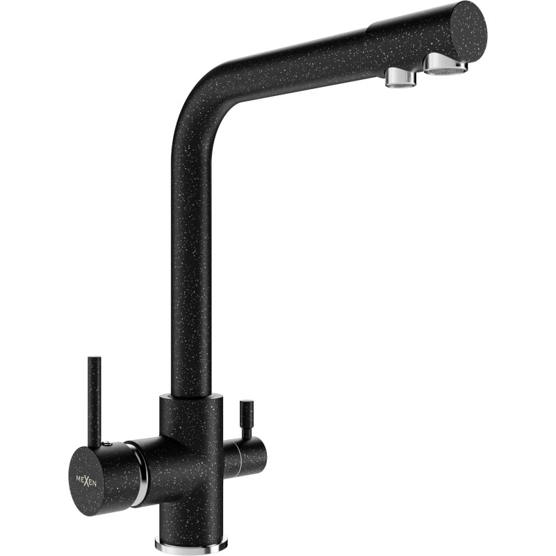 Mexen Duero kitchen faucet, black speckled - 671600-76