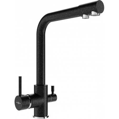 Mexen Duero kitchen faucet, black speckled - 671600-76