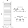 Mexen Ares grzejnik łazienkowy 1200 x 400 mm, 349 W, złoty - W102-1200-400-00-50