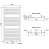 Mexen Ares vannitoa radiaator 1200 x 600 mm, 620 W, antratsiit - W102-1200-600-00-66