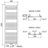 Mexen Ares vannitoa radiaator 1500 x 500 mm, 498 W, kuldne - W102-1500-500-00-50