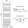 Mexen Ares vannitoa radiaator 1500 x 500 mm, 630 W, antratsiit - W102-1500-500-00-66