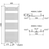 Mexen Ares vannitoa radiaator 1500 x 600 mm, 579 W, kuldne - W102-1500-600-00-50