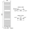 Mexen Ares vannitoa radiaator 1800 x 500 mm, 820 W, antratsiit - W102-1800-500-00-66