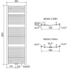 Mexen Ares Badheizkörper 1800 x 600 mm, 757 W, Chrom - W102-1800-600-00-01