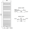 Mexen Ares Badezimmerheizkörper 1800 x 600 mm, 757 W, gold - W102-1800-600-00-50