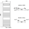 Mexen Helios vannitoa radiaator 1500 x 500 mm, 676 W, antratsiit - W103-1500-500-00-66