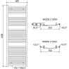 Mexen Helios vannitoa radiaator 1800 x 600 mm, 990 W, antratsiit - W103-1800-600-00-66