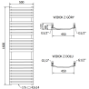 Mexen Bachus vannitoasoojendi 1600 x 500 mm, 679 W, kuldne - W109-1600-500-00-50