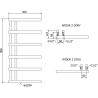 Mexen Jukon grzejnik łazienkowy dekoracyjny 988 x 500 mm, 246 W, złoty - W116-0988-500-00-50