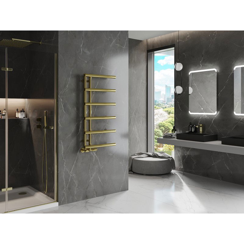 Mexen Jukon radiador de casa de banho decorativo 988 x 500 mm, 246 W, dourado - W116-0988-500-00-50