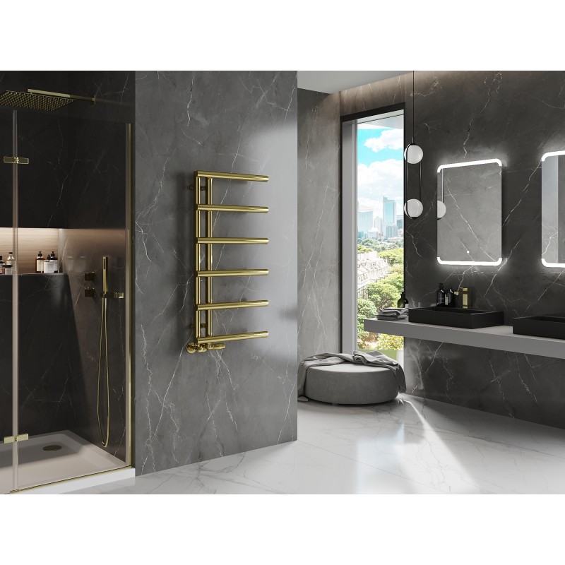 Mexen Jukon radiador decorativo de casa de banho 988 x 500 mm, 246 W, dourado - W116-0988-500-00-50