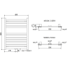 Mexen Uran Badezimmerheizkörper 800 x 600 mm, 336 W, Chrom - W105-0800-600-00-01