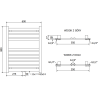 Mexen Uran vannitoa radiaator 800 x 600 mm, 336 W, kroom - W105-0800-600-00-01