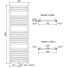 Mexen Uran Badezimmerheizkörper 1800 x 600 mm, 738 W, weiß - W105-1800-600-00-01