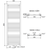 Mexen Uran Badezimmerheizkörper 1800 x 600 mm, 934 W, anthrazit - W105-1800-600-00-66