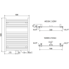 Mexen Hades vannitoa radiaator 800 x 600 mm, 357 W, kroom - W104-0800-600-00-01
