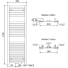 Mexen Hades badkamer radiator 1200 x 400 mm, 373 W, chroom - W104-1200-400-00-01