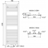 Mexen Hades bathroom radiator 1200 x 400 mm, 472 W, anthracite - W104-1200-400-00-66