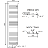 Mexen Hades Handtuchheizkörper 1500 x 400 mm, 583 W, anthrazit - W104-1500-400-00-66