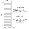 Mexen Hades Badezimmerheizkörper 1500 x 500 mm, 555 W, Chrom - W104-1500-500-00-01