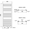 Mexen Hades badkamerradiator 1500 x 600 mm, 649 W, chroom - W104-1500-600-00-01