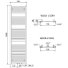 Mexen Hades grzejnik łazienkowy 1800 x 500 mm, 854 W, antracyt - W104-1800-500-00-66