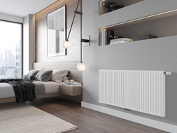 Mexen CC11 plākšņu radiators 300 x 1400 mm, apakšējais centrālais pieslēgums, 684 W, balts - W6C11-030-140-00