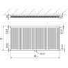 Mexen CC11 paneelradiaator 300 x 2800 mm, alumine keskühendus, 1369 W, valge - W6C11-030-280-00
