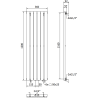 Mexen Oregon Zierheizkörper 1200 x 360 mm, 417 W, Anthrazit - W202-1200-350-00-66