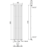 Mexen Oregon dekoratiivne radiaator 1800 x 480 mm, 805 W, antratsiit - W202-1800-490-00-66