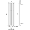 Mexen Oregon dekorativer Heizkörper 1800 x 480 mm, 805 W, Anthrazit - W202-1800-490-00-66
