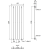 Mexen Boston radiateur décoratif 1200 x 452 mm, 611 W, anthracite - W213-1200-452-00-66