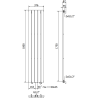 Mexen Boston Dekorativer Heizkörper 1800 x 376 mm, 740 W, Anthrazit - W213-1800-376-01-66