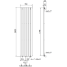 Mexen Boston Decorative Radiator 1800 x 452 mm, 888 W, Anthracite - W213-1800-452-00-66