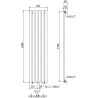 Mexen Boston dekorativer Heizkörper 1800 x 452 mm, 888 W, anthrazit - W213-1800-452-00-66