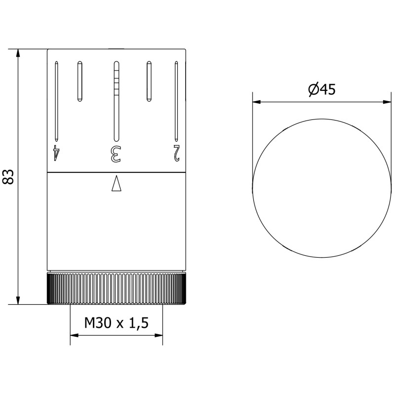 Mexen Uni-Term termostatiskā galva radiatoram, zelta - W908-005-50