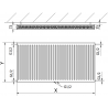 Mexen CC21 Plattenheizkörper 300 x 1100 mm, Unteren Mittelanschluss, 810 W, weiß - W6C21-030-110-00