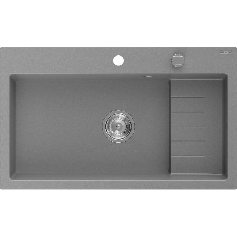 Mexen Omar graniitvalamu ühekambriline 800 x 480 mm, hall, kroom sifoon - 6520801005-71