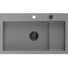 Mexen Omar Granitspüle 1-Becken 800 x 480 mm, grau, Siphon schwarz - 6520801005-71-B