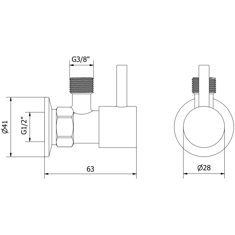 Mexen R1 nurgakraan segisti jaoks 1/2"x3/8", kuldne - 79970-50